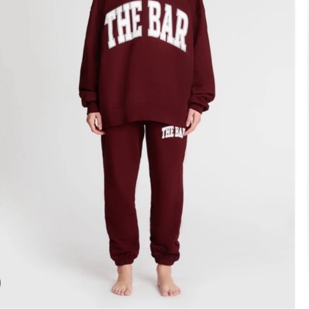 NWT The Bar Varsity sweatpants maroon sz M